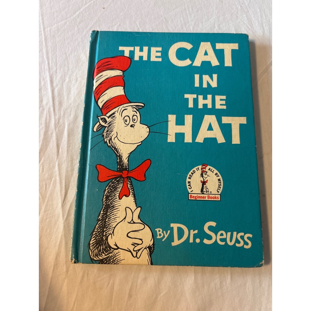 Dr. Seuss The Cat in the Hat‎ Childrens Book Blue Fair Book Club Edition 1957